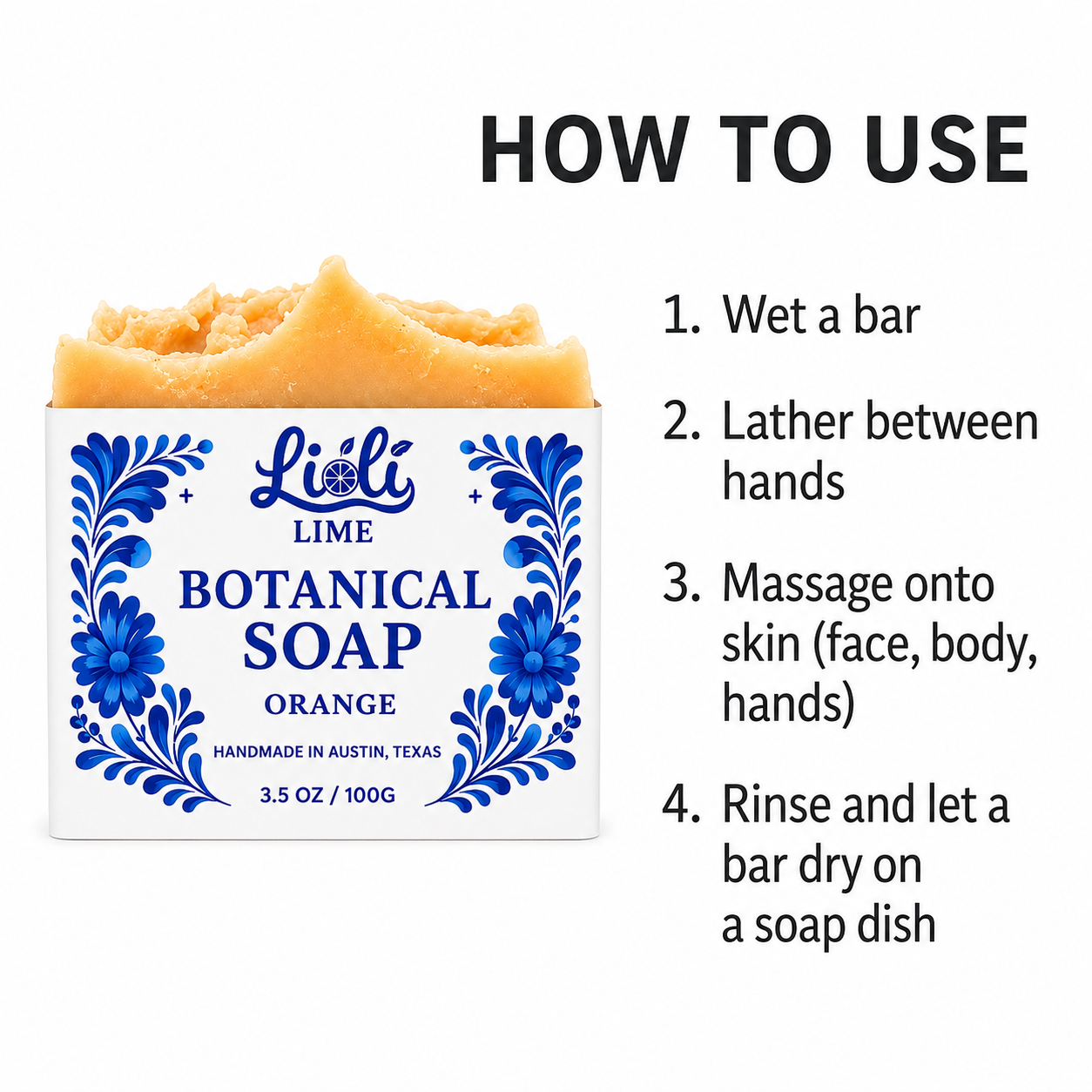 Orange scented Botanical Soap Bar (1 bar - 3.5oz)