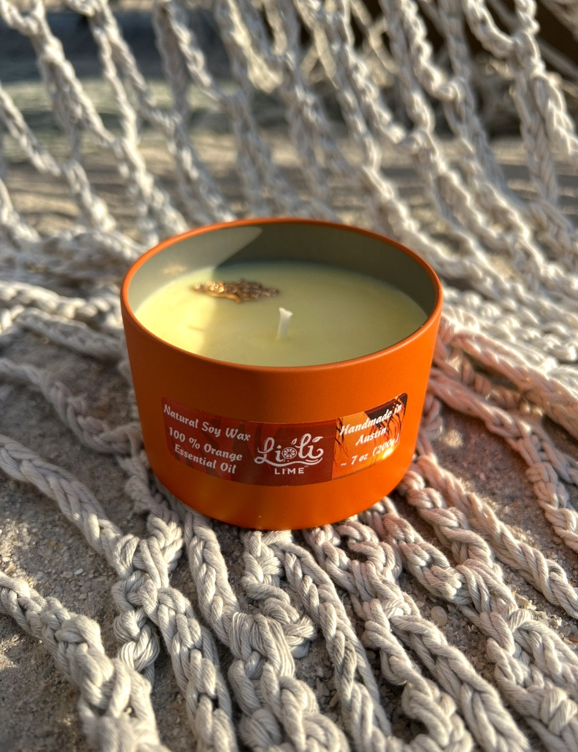 Soy Wax Natural Candle Orange 7 oz