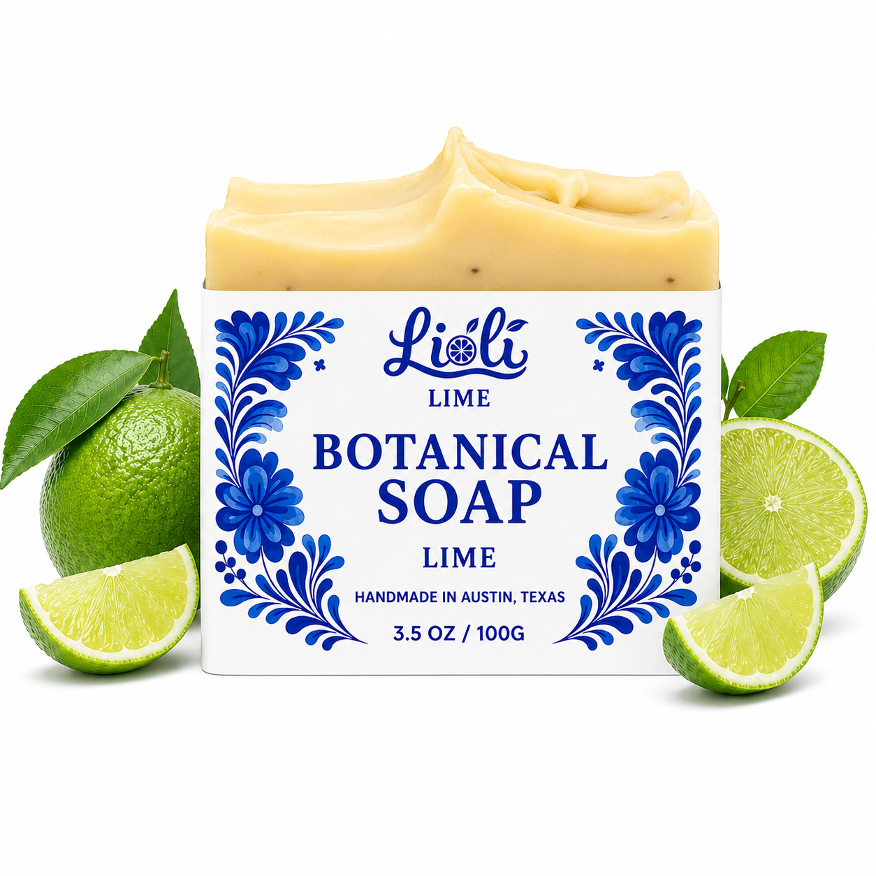 Lime scented Handmade Botanical Soap Bar (1 bar - 3.5oz)