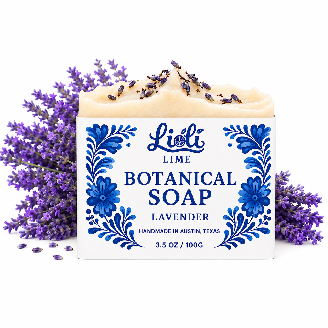 Lavender scented Handmade Botanical Soap Bar (1 bar - 3.5oz)
