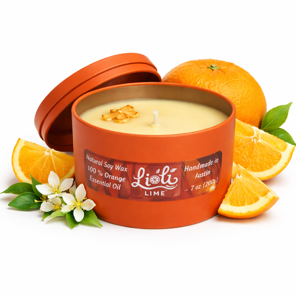 Soy Wax Natural Candle Orange 7 oz