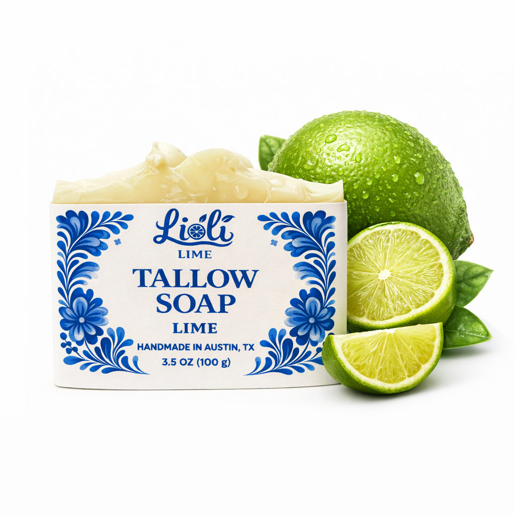Lime scented Luxury Handmade Beef Tallow Soap (1 bar - 3.5oz)