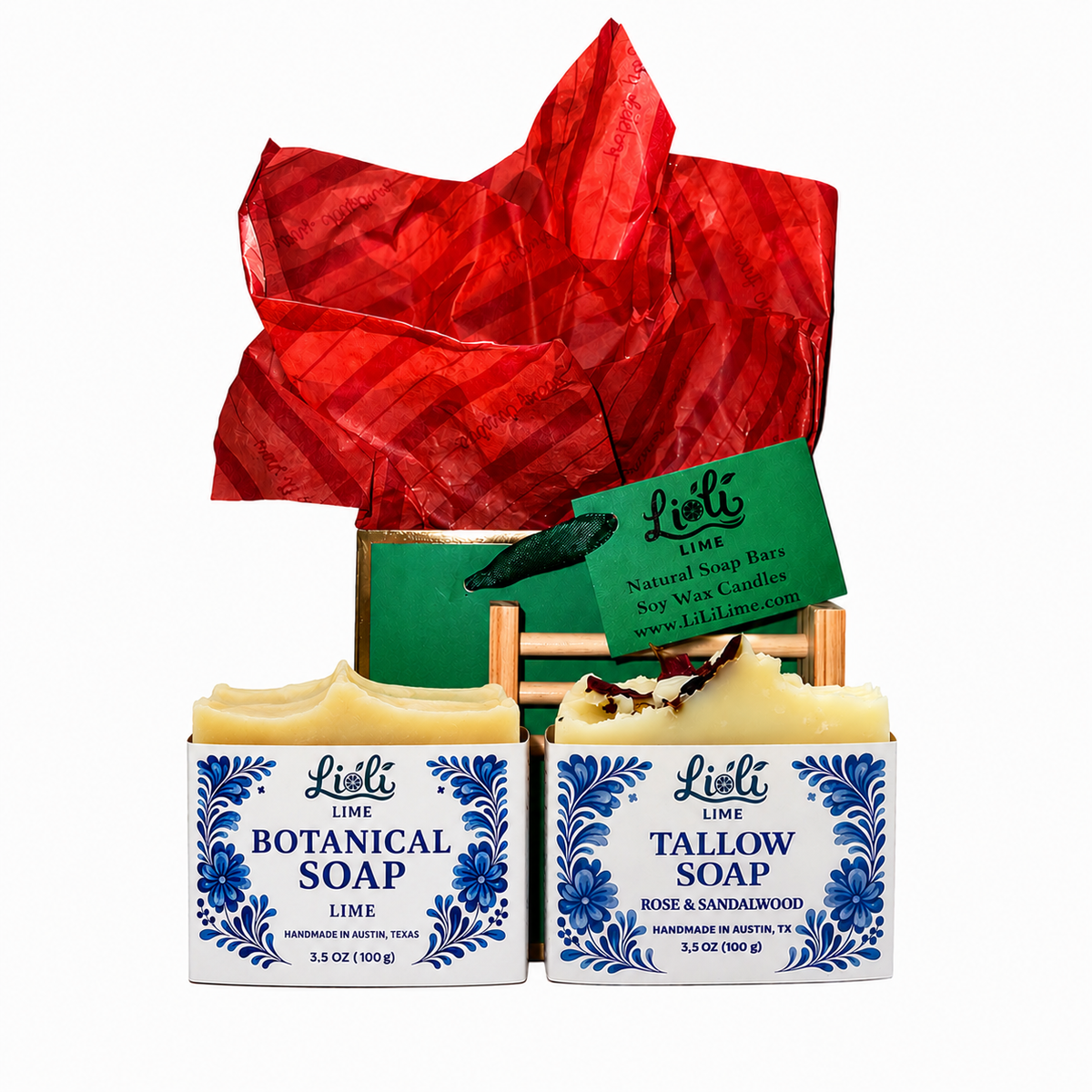 Gift set 2 soaps of your choice + soap dish + gift packaging