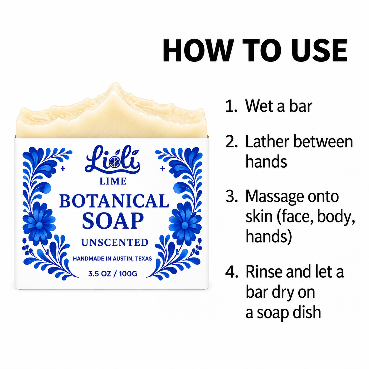Unscented Handmade Botanical Soap Bar (1 bar - 3.5oz)
