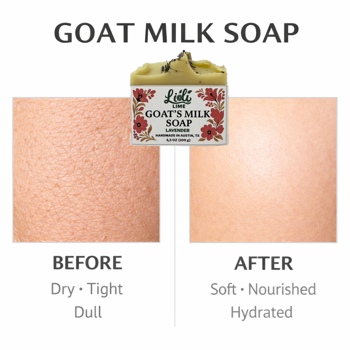 Lavender scented Luxury Handmade Goat's Milk Soap Bar (1 bar - 3.5oz)