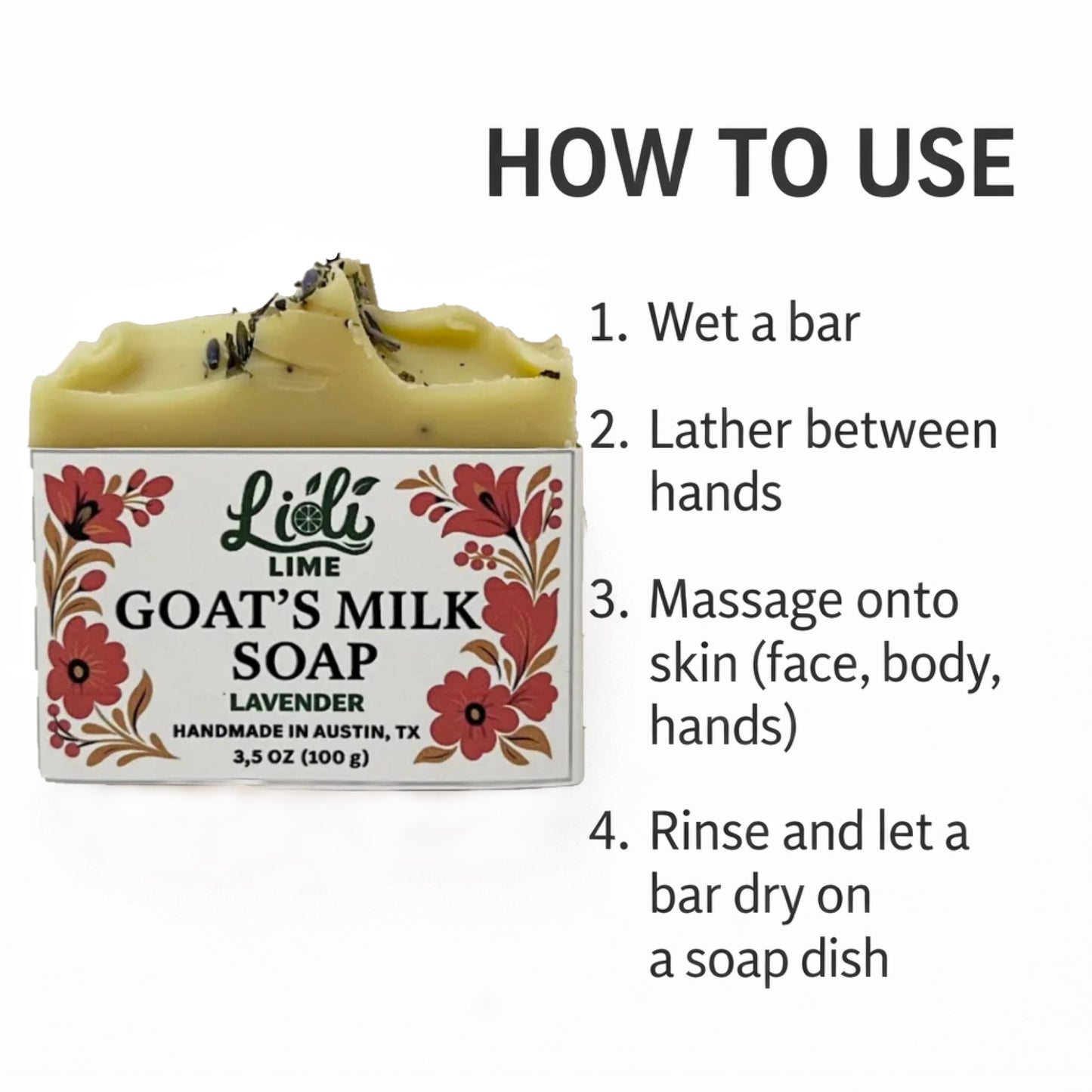 Lavender scented Luxury Handmade Goat's Milk Soap Bar (1 bar - 3.5oz)