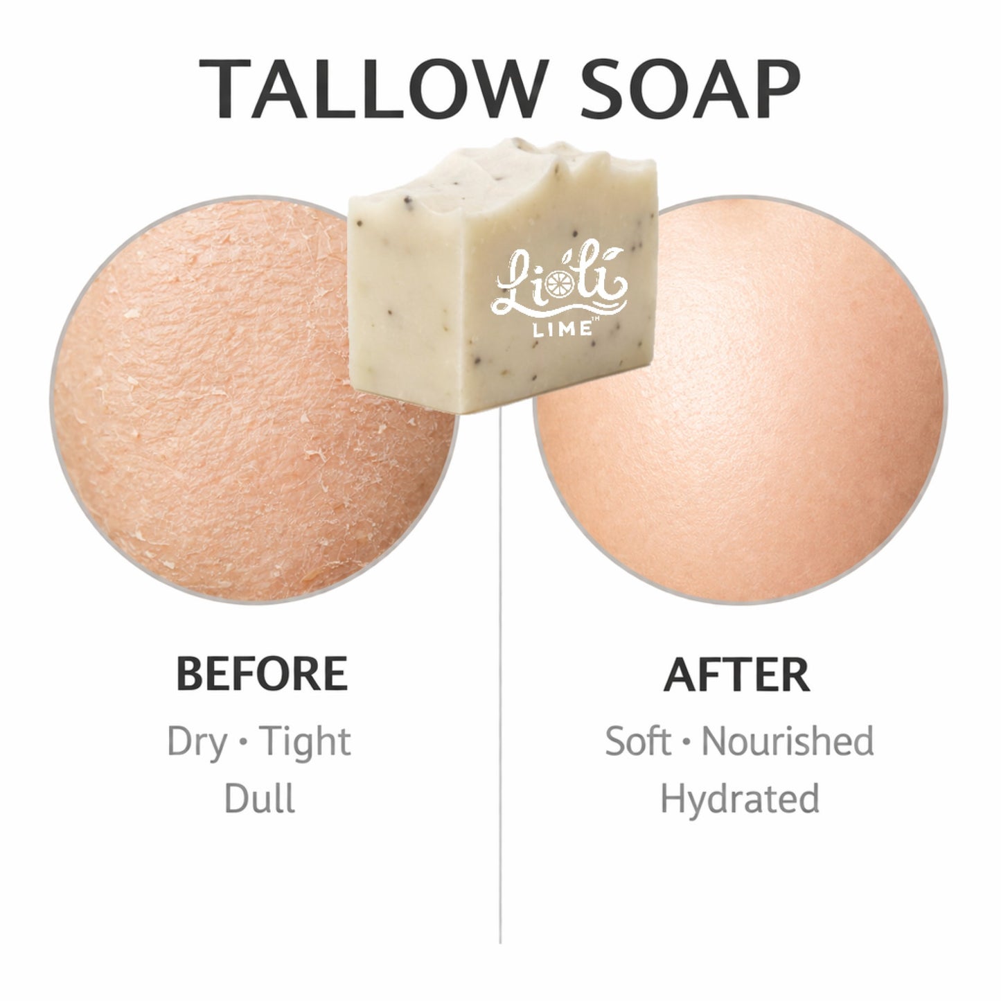 Lime scented Luxury Handmade Beef Tallow Soap (1 bar - 3.5oz)