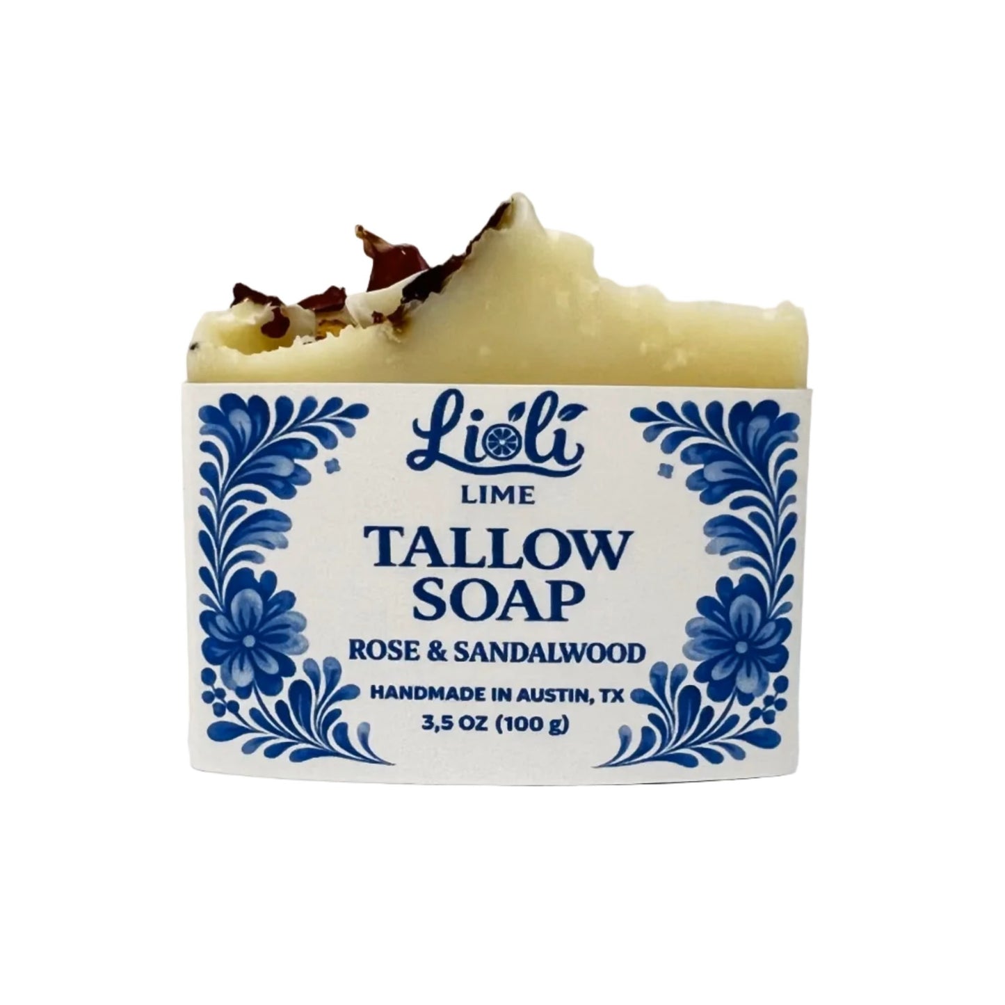 Rose & Sandalwood scented Luxury Handmade Beef Tallow Soap Bar (1 bar - 3.5oz)